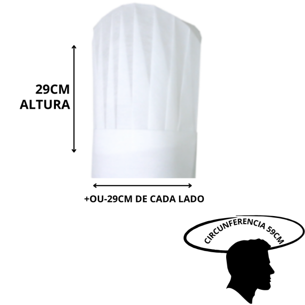 CHAPÉU TOQUE DE CHEF COM PREGAS DEXCAR - Imagem 3